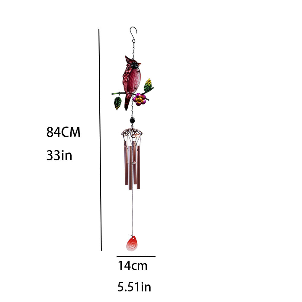Wholesale Bird wrought iron glass painted wind chimes